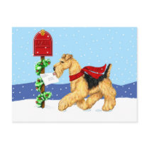 Airedale Christmas Dale Mail postcards by DanesRUs Airedale Christmas Dale Mail postcards