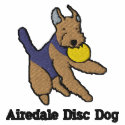 Airedale Disc Dog Embroidered Shirt (Polo) embroidered shirts