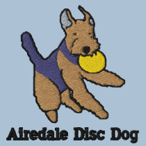 Airedale Disc Dog Embroidered Shirt (T-Shirt) embroidered shirts