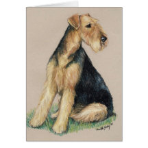 "Airedale" Dog Art Greeting Card