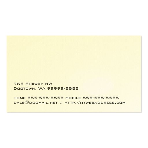 Airedale Dog Business Business Card Template (back side)