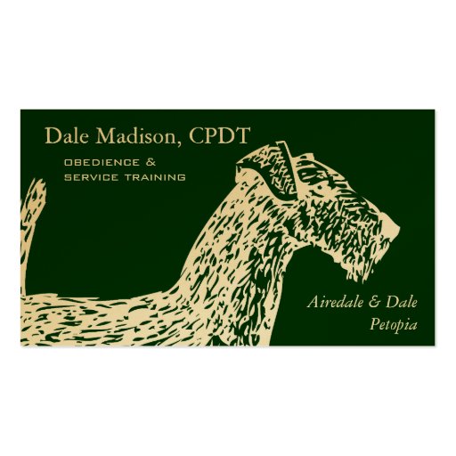 Airedale Dog Business Business Card Templates (front side)