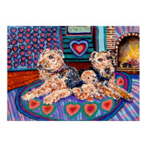Airedale Family Print by Miss_Barbara Airedale Family Print