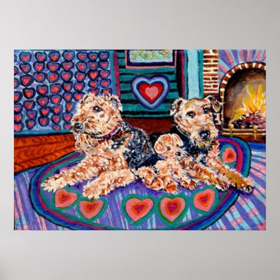 Airedale Family Print by Miss_Barbara