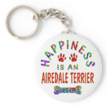 Airedale Happiness Key Chain