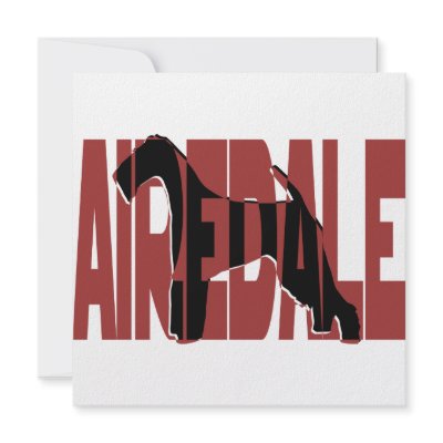 Airedale, King of Terriers, Silhouette Personalized Invitation by DDGraphix