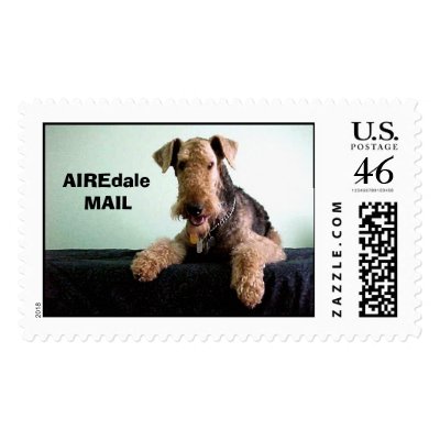 Airedale Mail Stamp "AIRE MAIL" by Sneakerdog