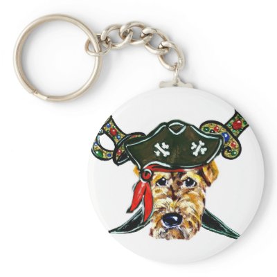 Airedale Pirate Keychain by Airedales_by_Joanne