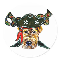 Airedale Pirate stickers