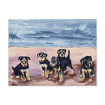 Airedale Puppies Postcard