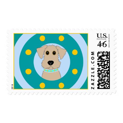 Airedale Puppy Stamps by totallypainted