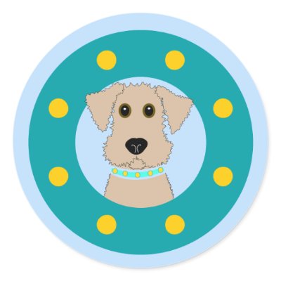 Airedale Puppy Round Sticker by totallypainted