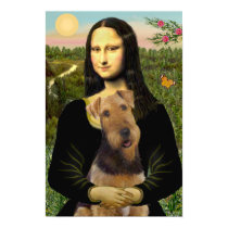 Airedale Terrier (#1) & Mona Lisa posters by masterpiecedogs Airedale Terrier (#1) & Mona Lisa posters