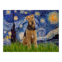 Airedale Terrier (#1) - Starry Night posters by masterpiecedogs Airedale Terrier (#1) - Starry Night posters