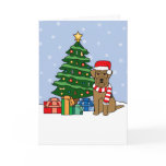 Airedale Terrier and Christmas Tree Card