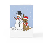 Airedale Terrier and Snowman Card