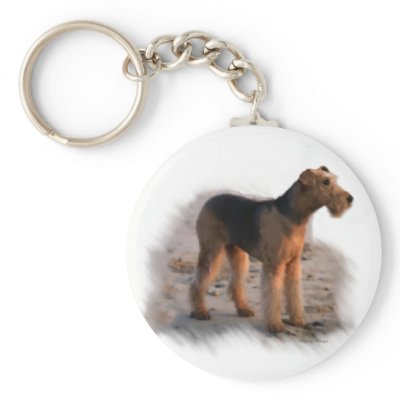 Airedale Terrier Art Gifts Key Chains by DogsByDezign