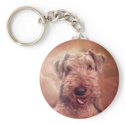 Airedale Terrier Art Keychain by romanceworks