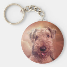 Airedale Terrier Art Keychain