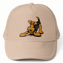 Airedale Terrier at Play Mesh Hats