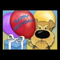 Airedale Terrier Birthday Invitation invitations