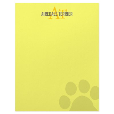 Airedale Terrier Breed Monogram Letterhead by FCACshelter