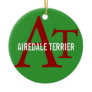Airedale Terrier Breed Monogram Christmas Tree Ornaments