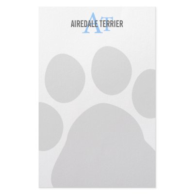 Airedale Terrier Breed Monogram Custom Stationery by FCACshelter