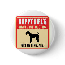 Airedale Terrier Button