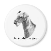 Airedale Terrier Charcoal Magnet by GreyWolfCreation Airedale Terrier Charcoal Magnet