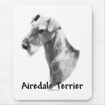 Airedale Terrier Charcoal mousepads by GreyWolfCreation Airedale Terrier Charcoal mousepads