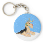 Airedale Terrier Christmas Dale Deer Key Chains