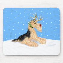 Airedale Terrier Christmas Dale Deer Mouse Mat