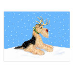 Airedale Terrier Christmas Dale Deer Post Cards