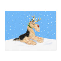 Airedale Terrier Christmas Dale Deer Post Cards