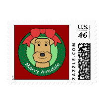 Airedale Terrier Christmas Stamp