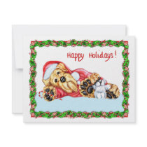 Airedale Terrier Christmas Waiting for Santa invitations