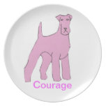 Airedale Terrier Courage Cancer Awareness Plate