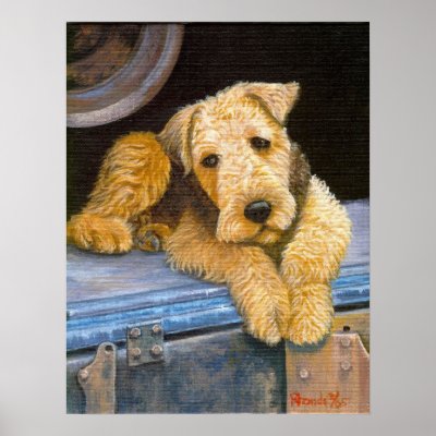 Airedale Terrier Dog Portrait Posters by OldeTimeMercantile