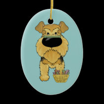 Airedale Terrier - Easter Bone Hunt, Anyone? ornaments