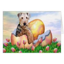 Airedale Terrier Easter Surprise cards