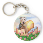 Airedale Terrier Easter Surprise Keychain