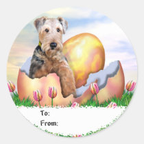 Airedale Terrier Easter Surprise stickers