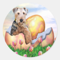 Airedale Terrier Easter Surprise stickers