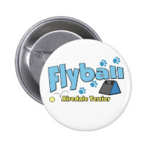 Airedale Terrier Flyball buttons