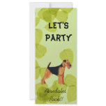 Airedale Terrier ~ Green Leaves Design Personalized Invitations