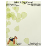 Airedale Terrier ~ Green Leaves Design Letterhead Template