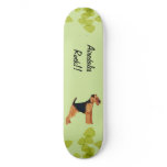 Airedale Terrier ~ Green Leaves Design Skate Boards