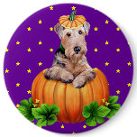 Airedale Terrier Halloween Dale-O-Lantern Pinback Buttons