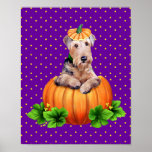 Airedale Terrier Halloween Dale-O-Lantern Print